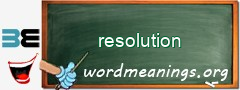 WordMeaning blackboard for resolution